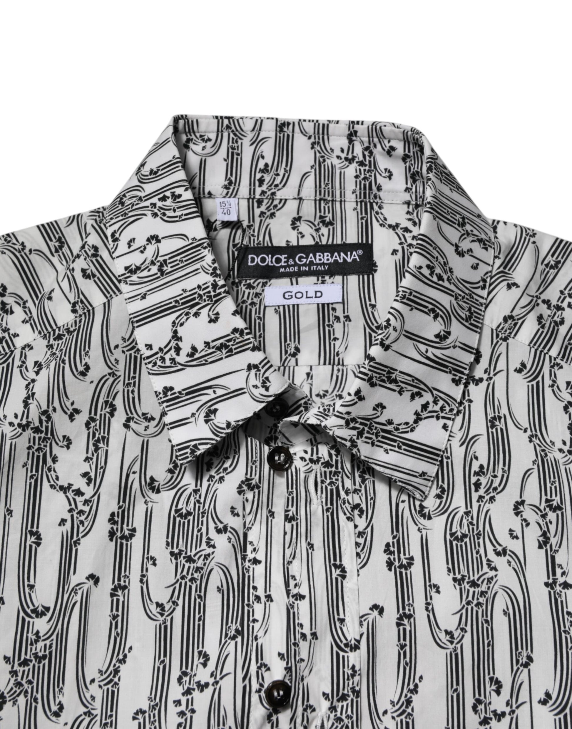 Dolce & Gabbana White Floral Print Casual Long Sleeves Shirt