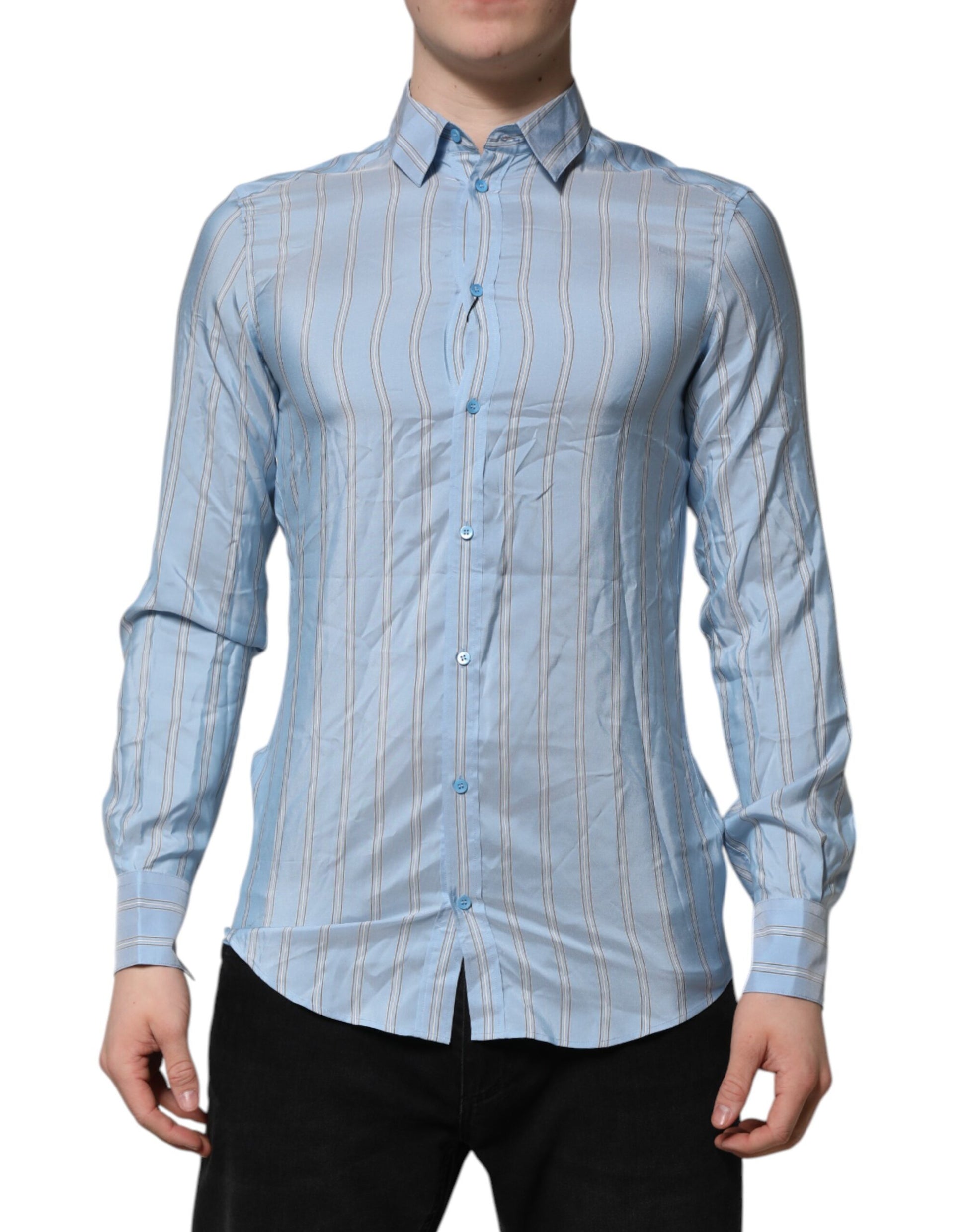 Blau gestreiftes MARTINI Langarmhemd