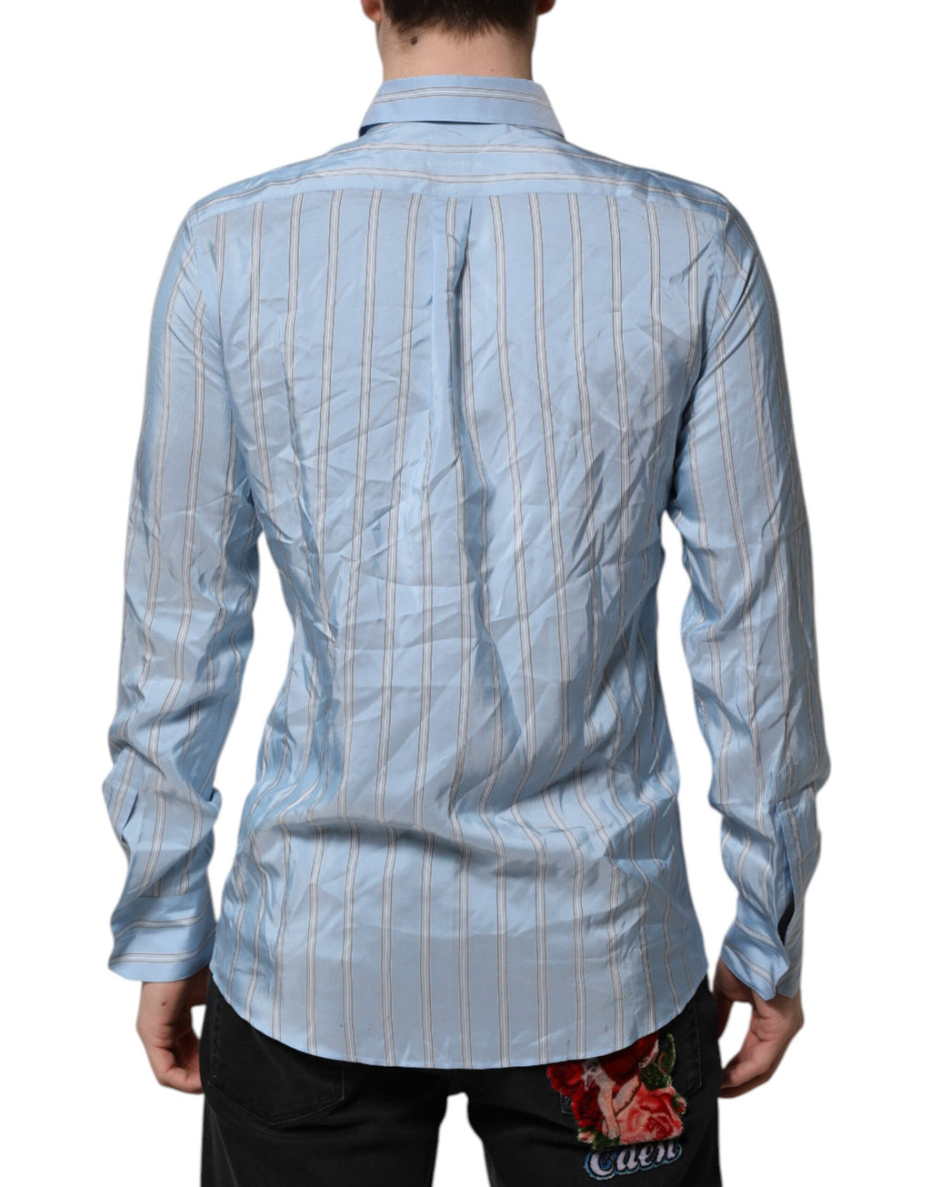 Dolce & Gabbana Blue Striped MARTINI Long Sleeve Dress Shirt