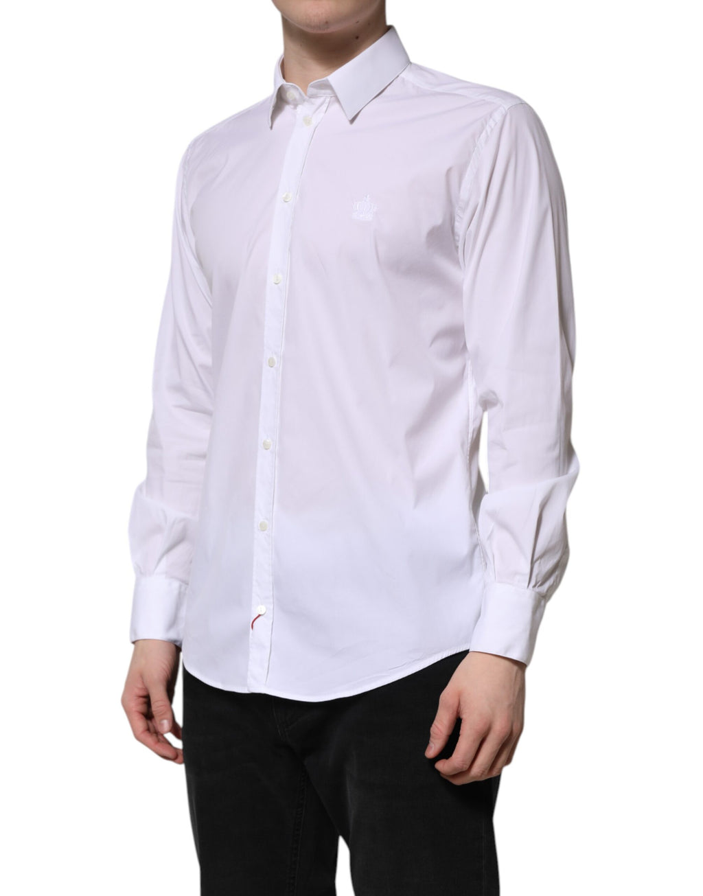 Dolce & Gabbana White Cotton MARTINI Long Sleeve Dress Shirt
