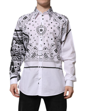 Weißes MARTINI-Hemd mit Bandana-Print