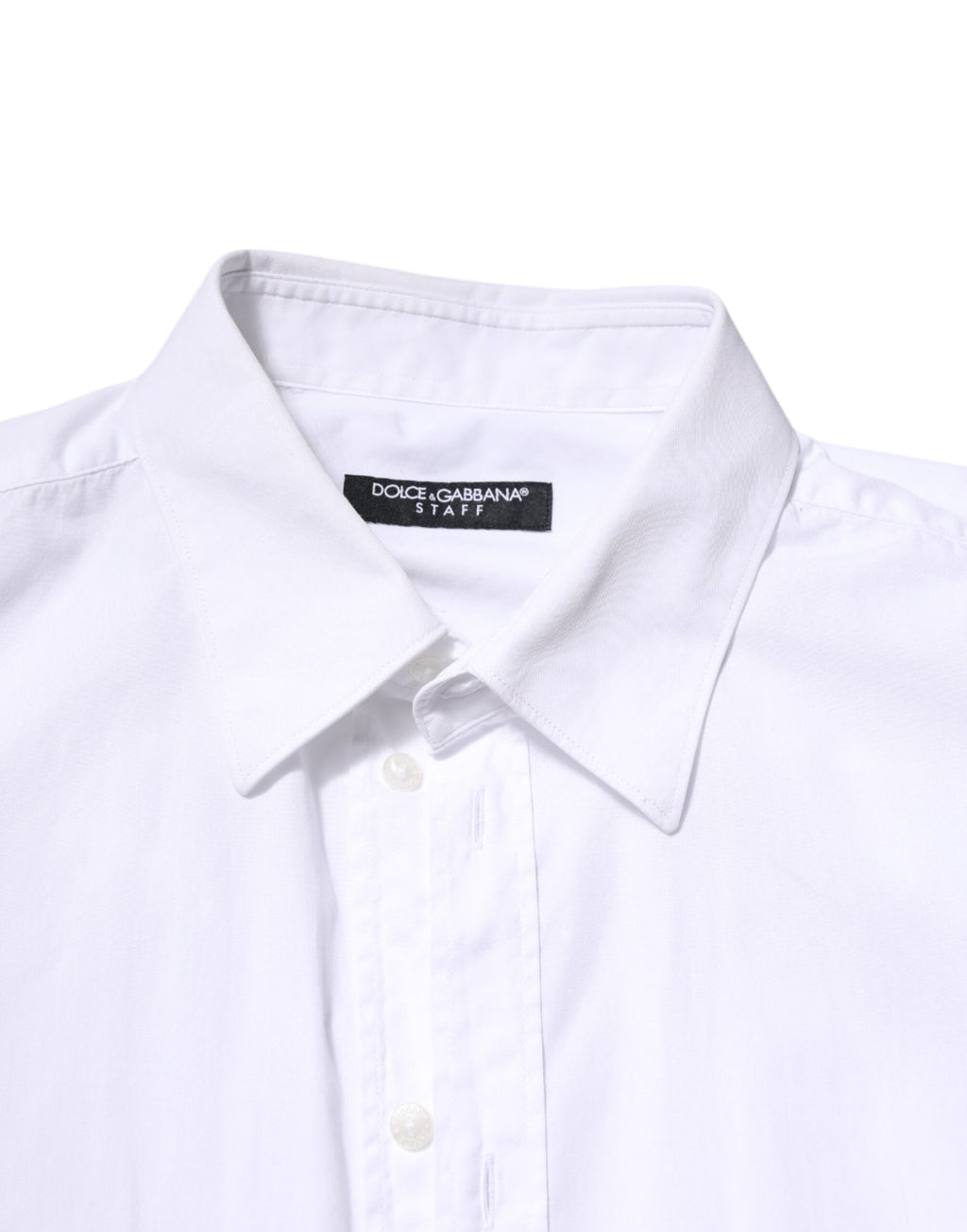 Dolce & Gabbana White Cotton STAFF Long Sleeves Formal Shirt