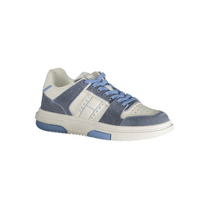Hellblaue Damen-Sneaker aus Leder