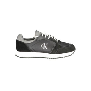 Schwarze Leder Herren Sneaker