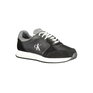 Schwarze Leder Herren Sneaker