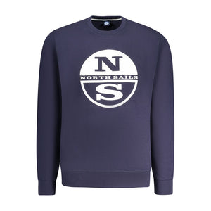 Blauer Baumwollpullover für Herren