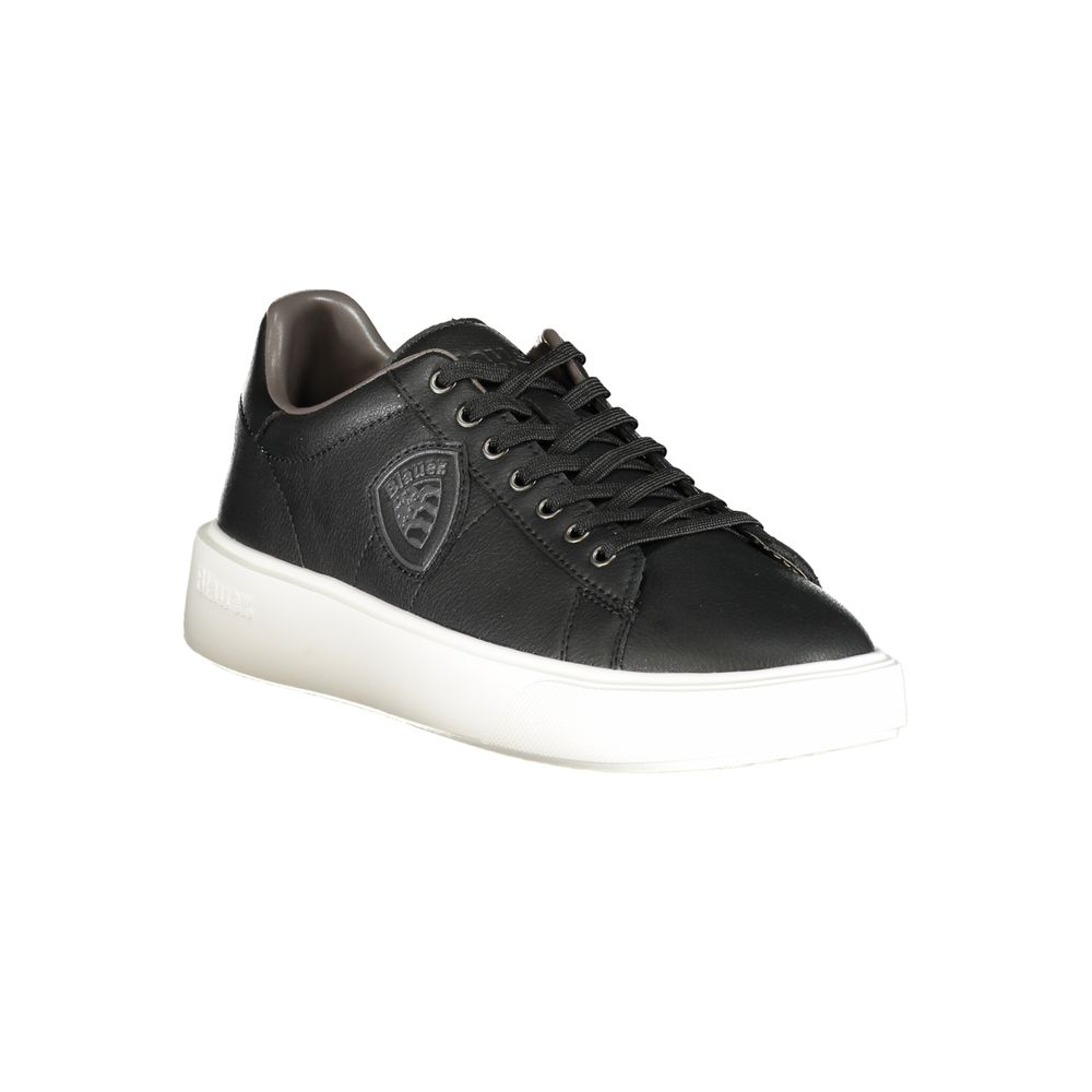 Schwarze Leder Herren Sneaker