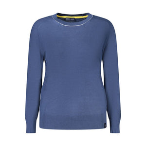 Blauer Baumwollpullover für Damen