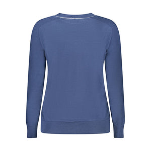 Blauer Baumwollpullover für Damen
