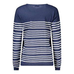 Blauer Baumwollpullover für Damen