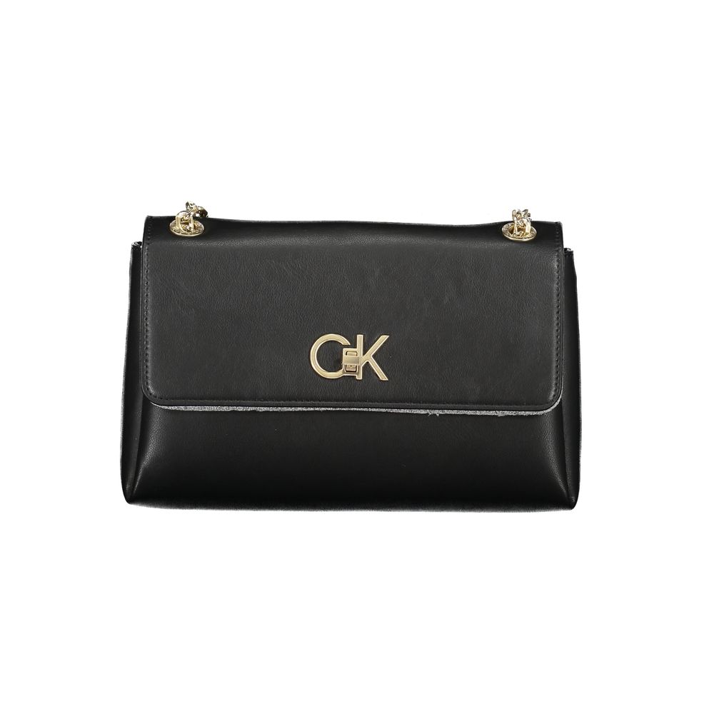 Schwarze Polyester-Handtasche