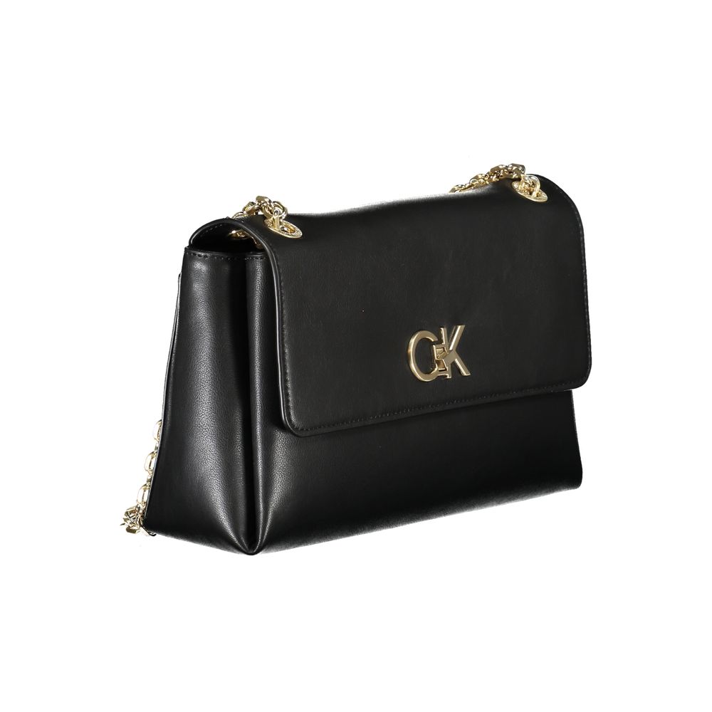 Schwarze Polyester-Handtasche