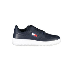 Blaue Kontrast-Sneaker mit Logo-Detail