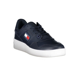 Blaue Kontrast-Sneaker mit Logo-Detail