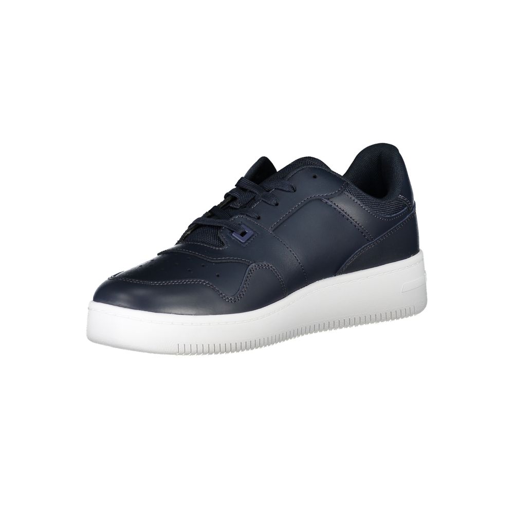 Blaue Kontrast-Sneaker mit Logo-Detail