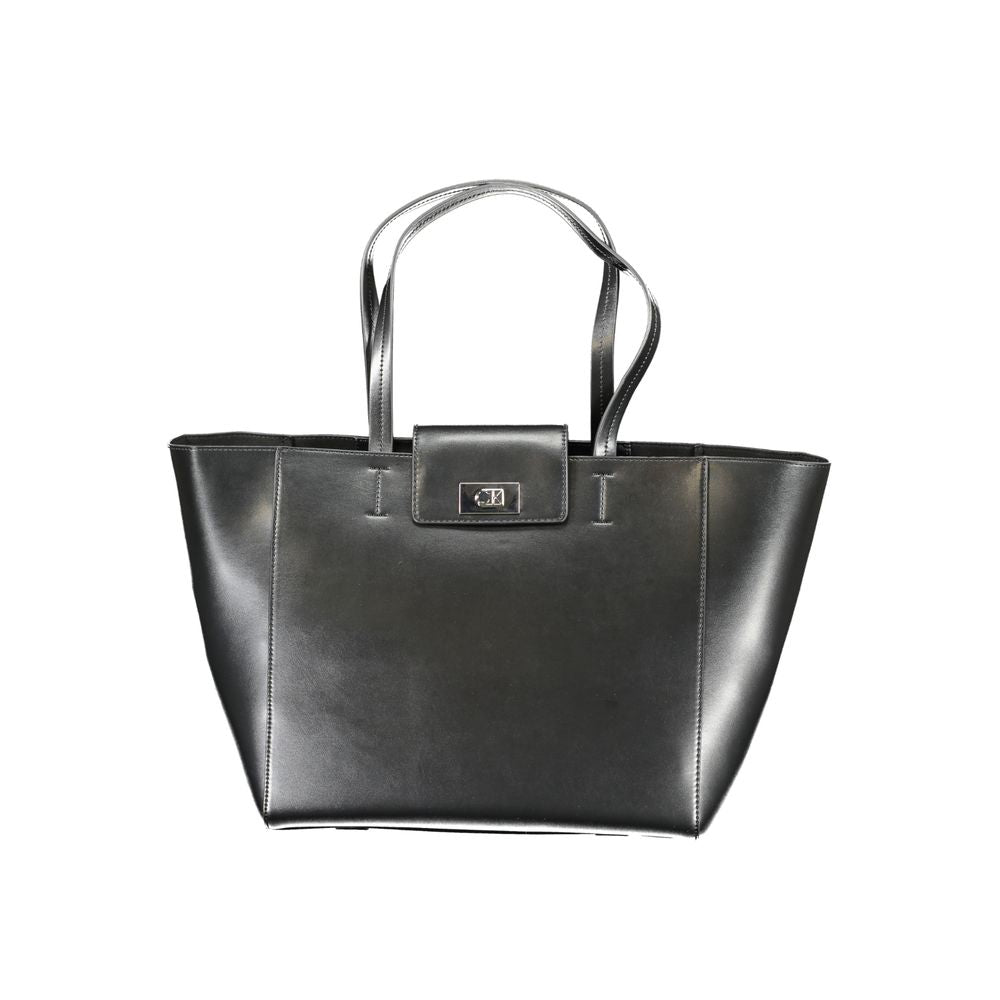 Schwarze Polyester-Handtasche