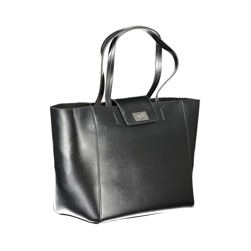 Schwarze Polyester-Handtasche
