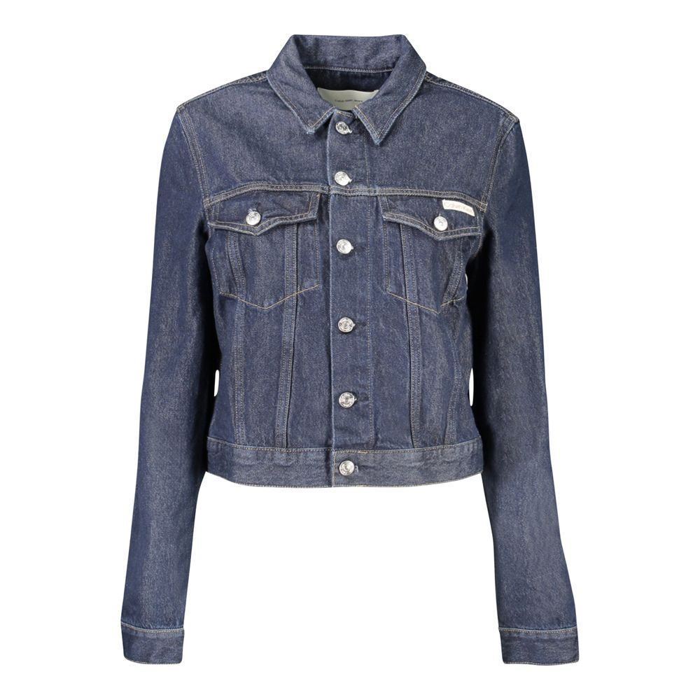 Blaue Baumwolljacke für Damen