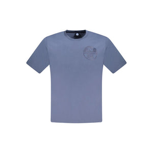 Blue Cotton Men T-Shirt