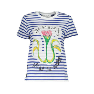 Blue Cotton Women Top