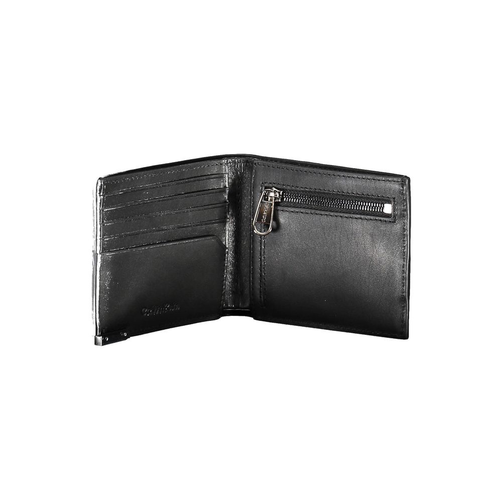 Schwarzes Leder Herren Portemonnaie