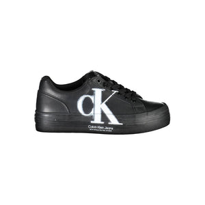Schwarze Leder-Sneaker für Damen