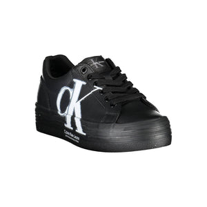 Schwarze Leder-Sneaker für Damen