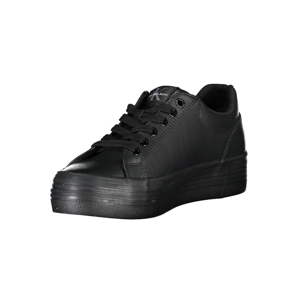 Schwarze Leder-Sneaker für Damen