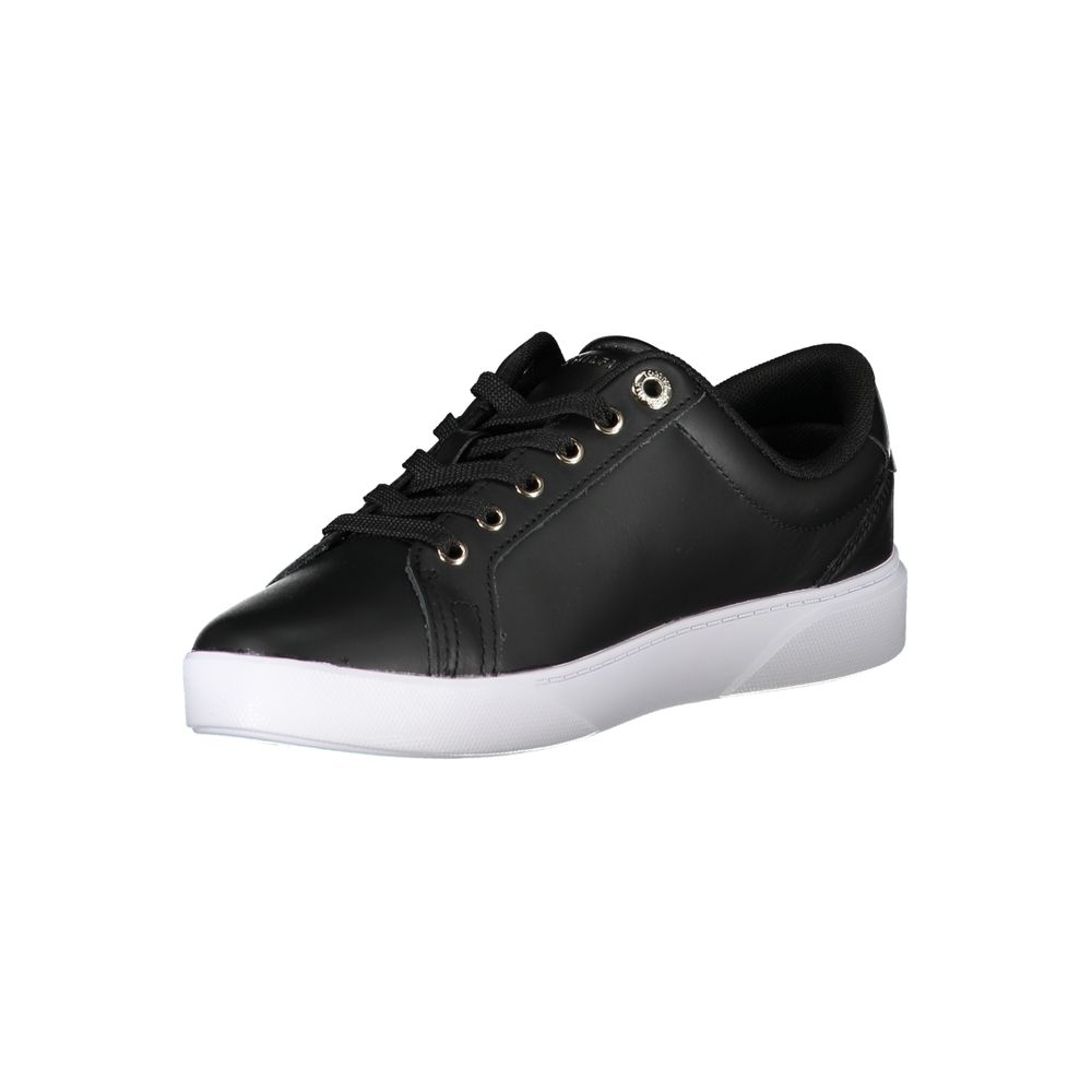 Schwarze Leder-Sneaker für Damen
