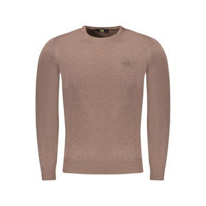 Brown Viscose Men Sweater