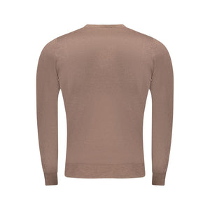 Brown Viscose Men Sweater