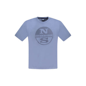 Blue Cotton Men T-Shirt