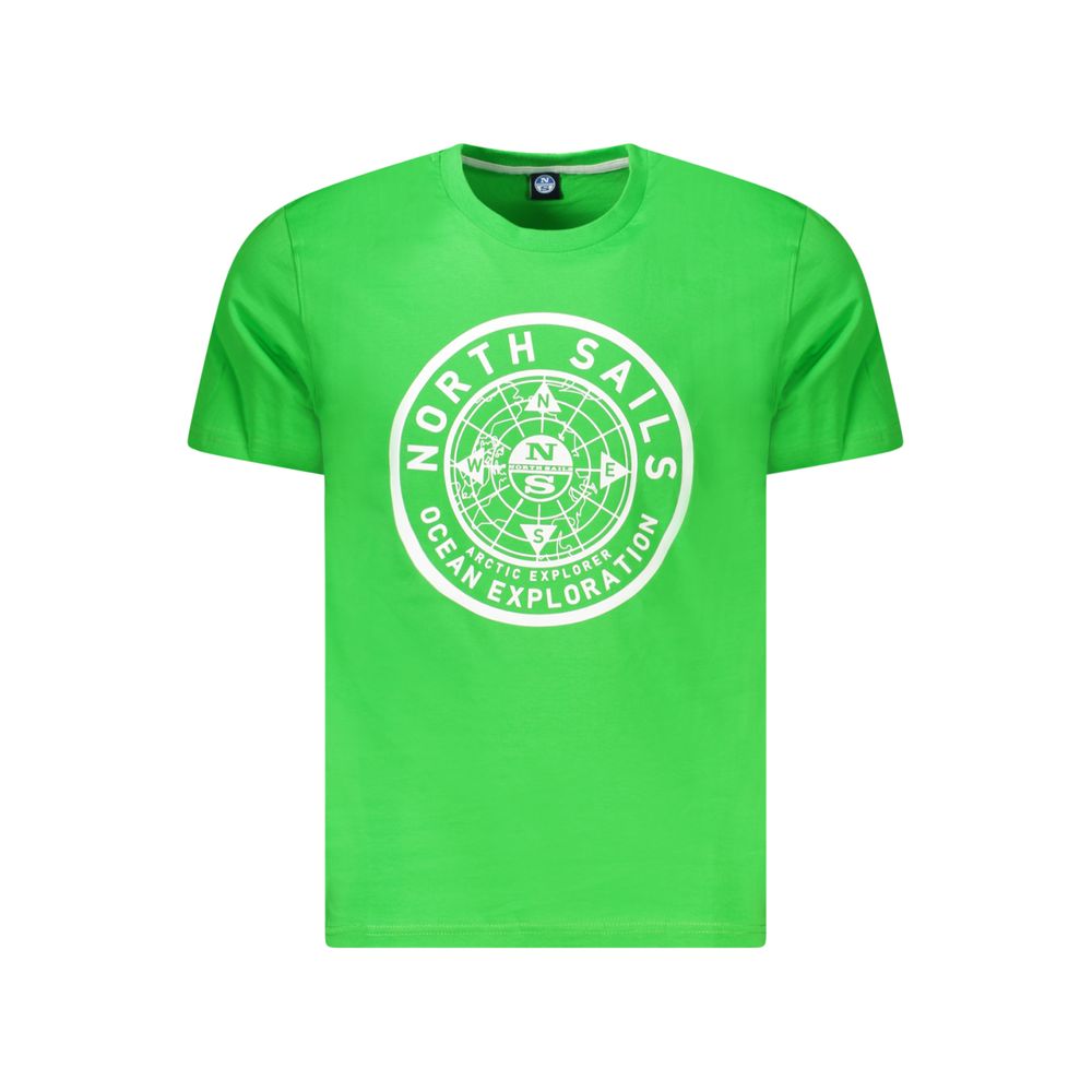 Grünes Herren-T-Shirt aus Baumwolle