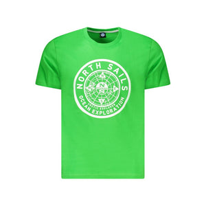 Grünes Herren-T-Shirt aus Baumwolle