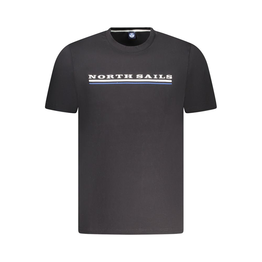 Schwarzes Herren-T-Shirt aus Baumwolle