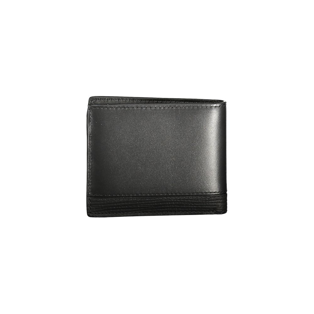 Schwarzes Leder Herren Portemonnaie