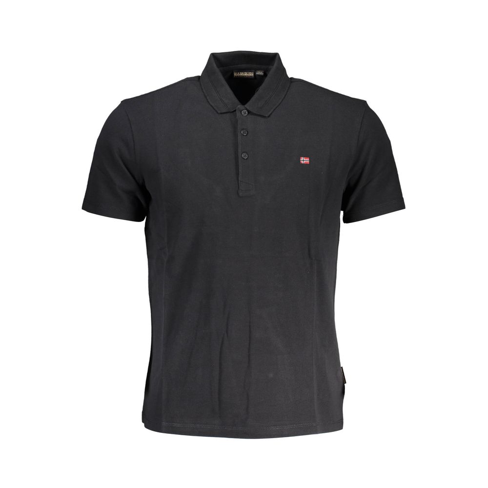 Schwarzes Herren-Poloshirt aus Baumwolle