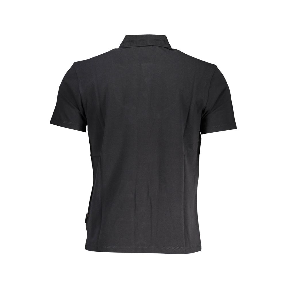 Schwarzes Herren-Poloshirt aus Baumwolle