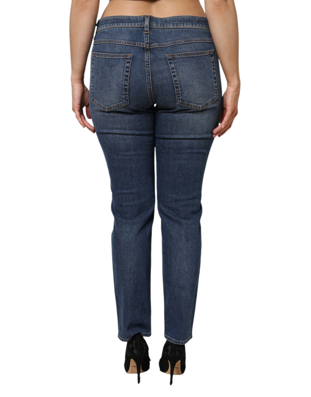 Dolce & Gabbana Blue Low Waist Cotton Skinny Denim Jeans