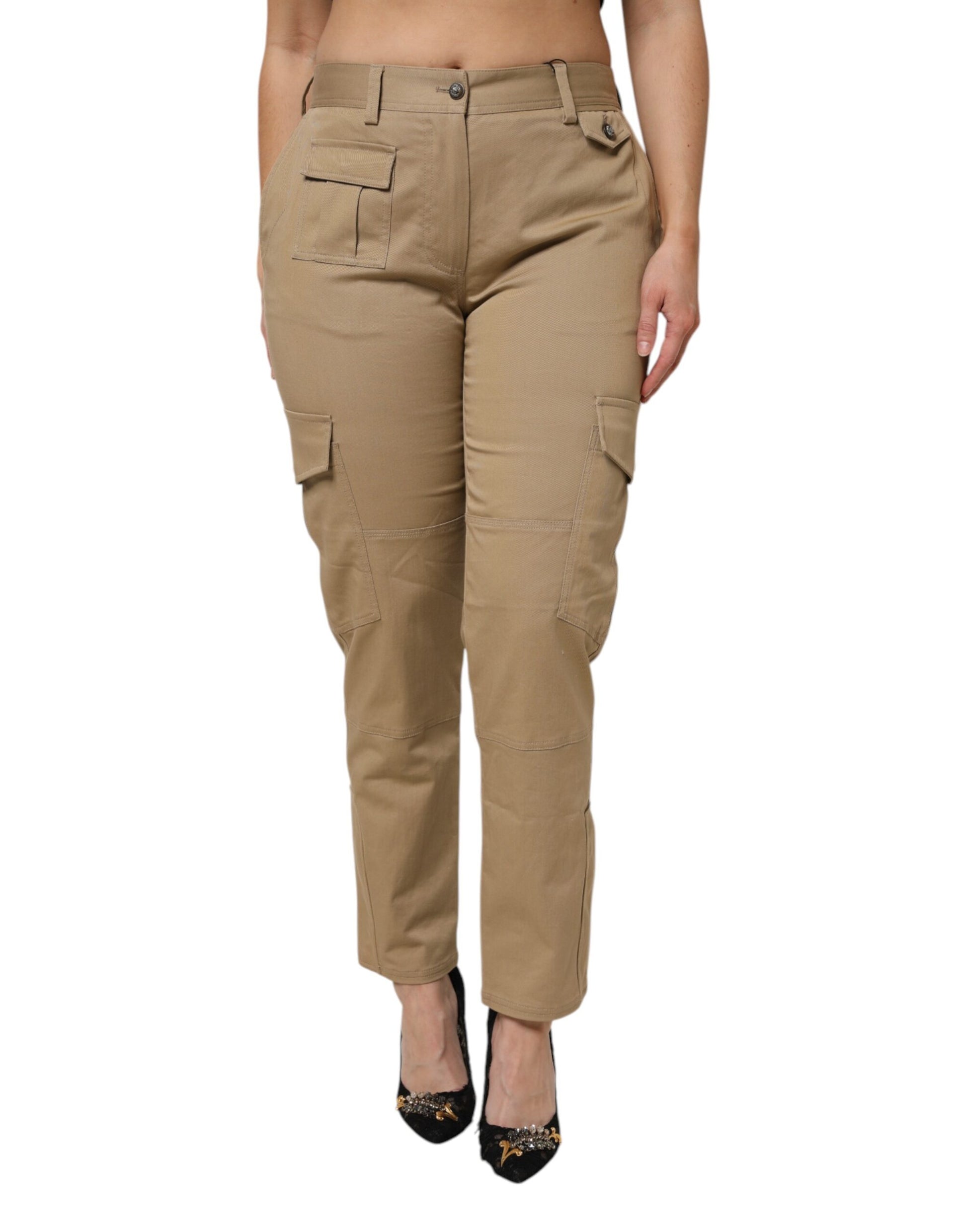 Dolce & Gabbana Brown Cotton Cargo Tapered Pants