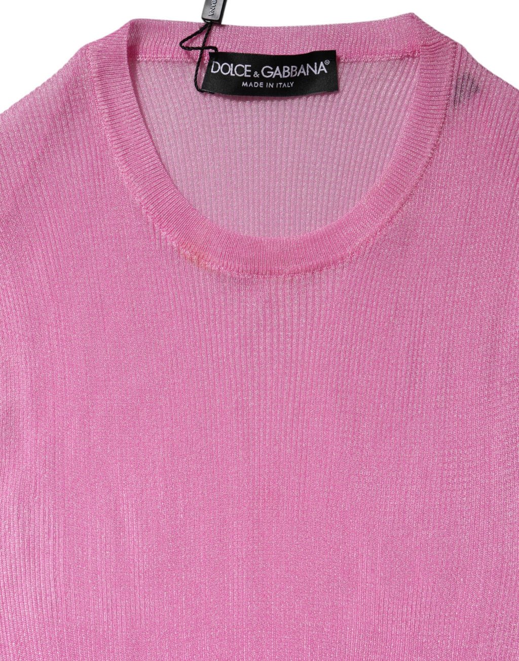 Rosafarbenes ärmelloses Tanktop aus Polyester mit Rundhalsausschnitt