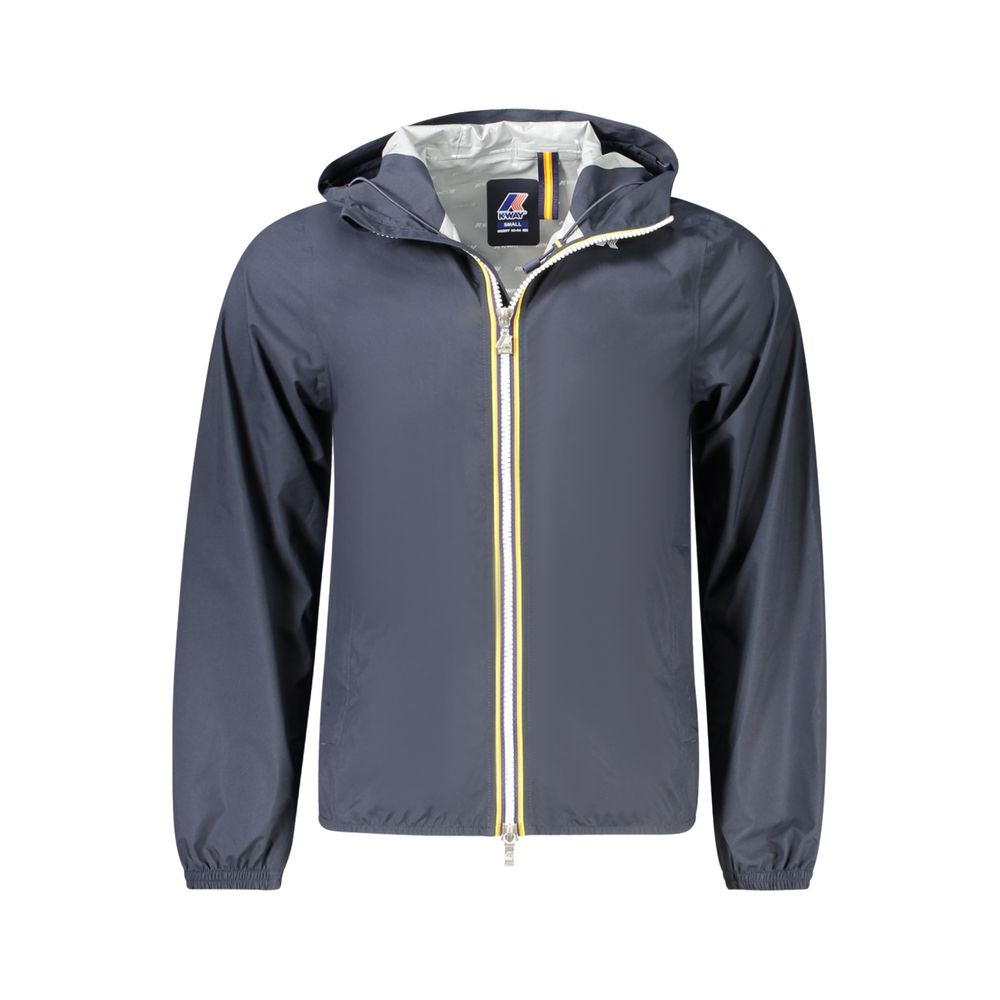 Blaue Polyesterjacke