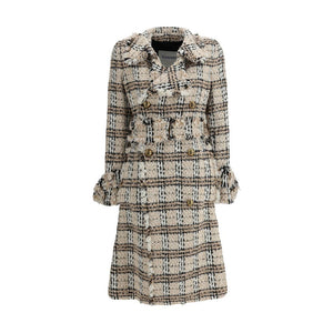 Check bouclé Coat