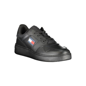 Schwarzer Polyester-Sneaker