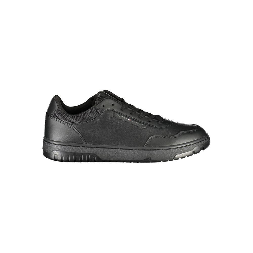 Schwarze Leder Herren Sneaker