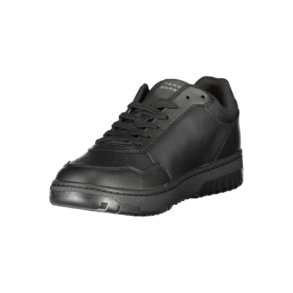Schwarze Leder Herren Sneaker