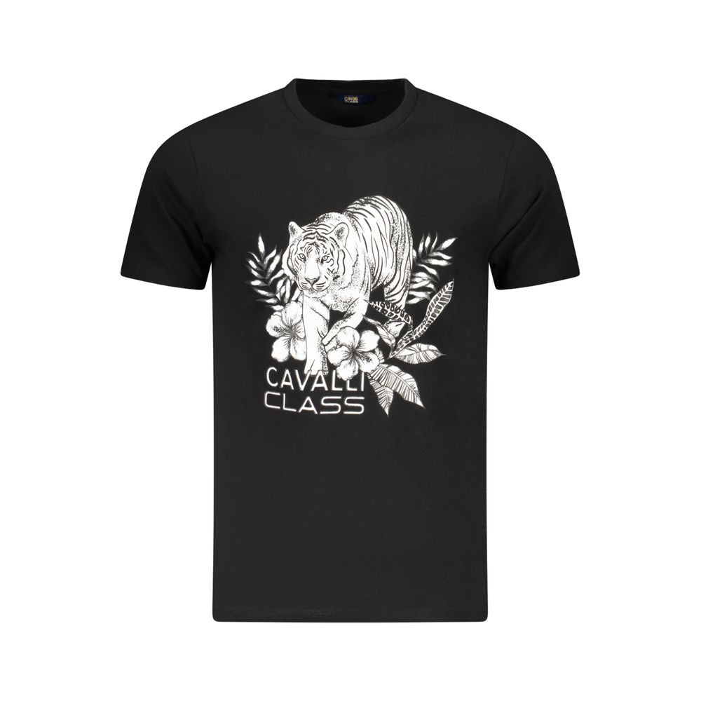 Schwarzes Herren-T-Shirt aus Baumwolle