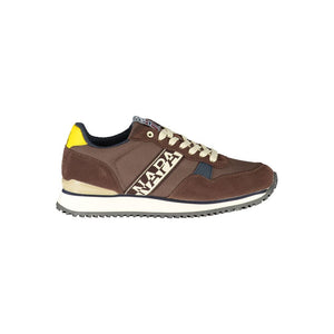 Schicke braune Schnür-Sneaker mit Kontrastdetail