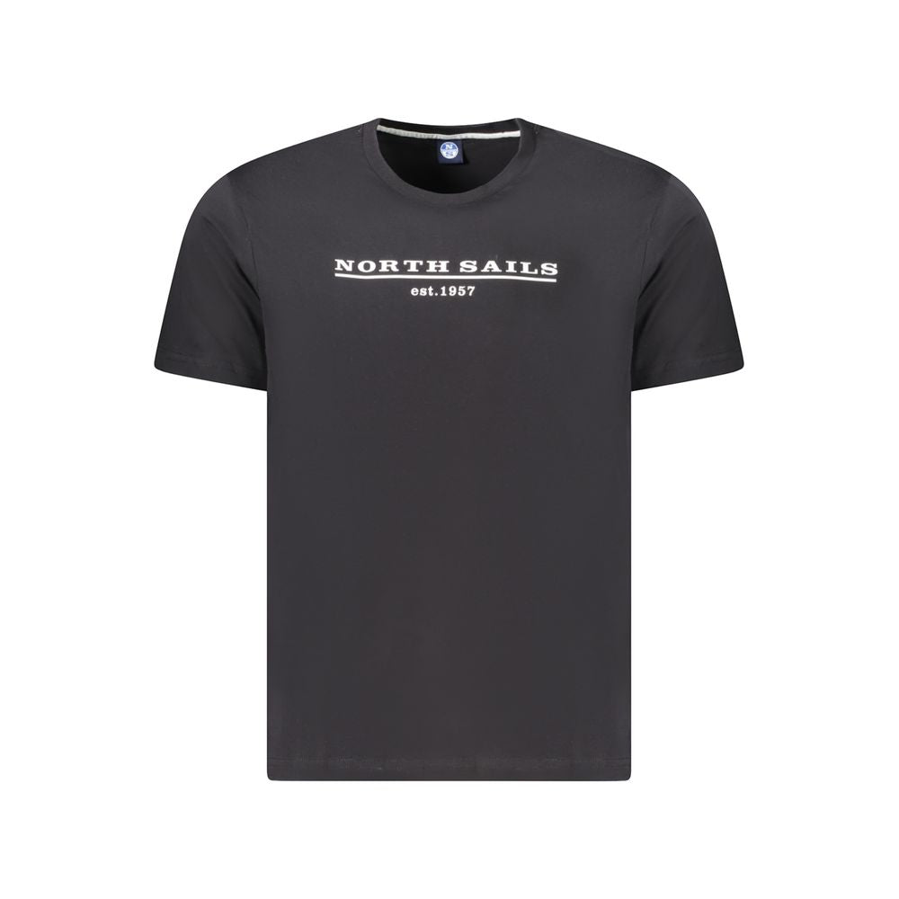 Schwarzes Herren-T-Shirt aus Baumwolle