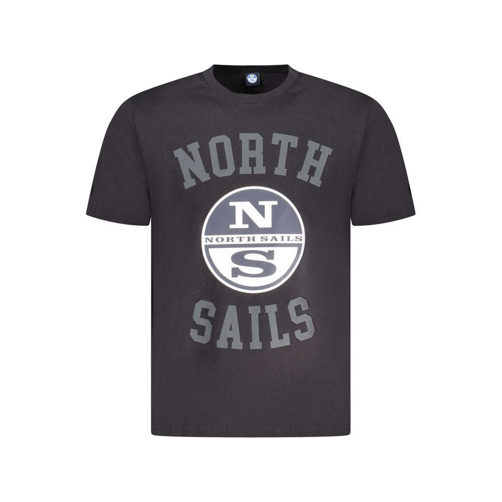 Schwarzes Herren-T-Shirt aus Baumwolle